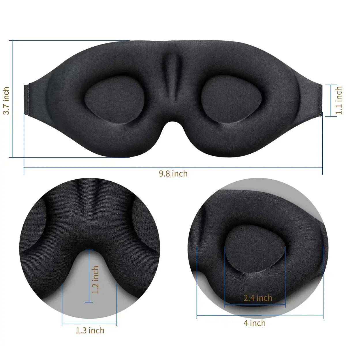 Masque de Sommeil 3D Ergonomique — Occultation Totale pour un Sommeil Profond