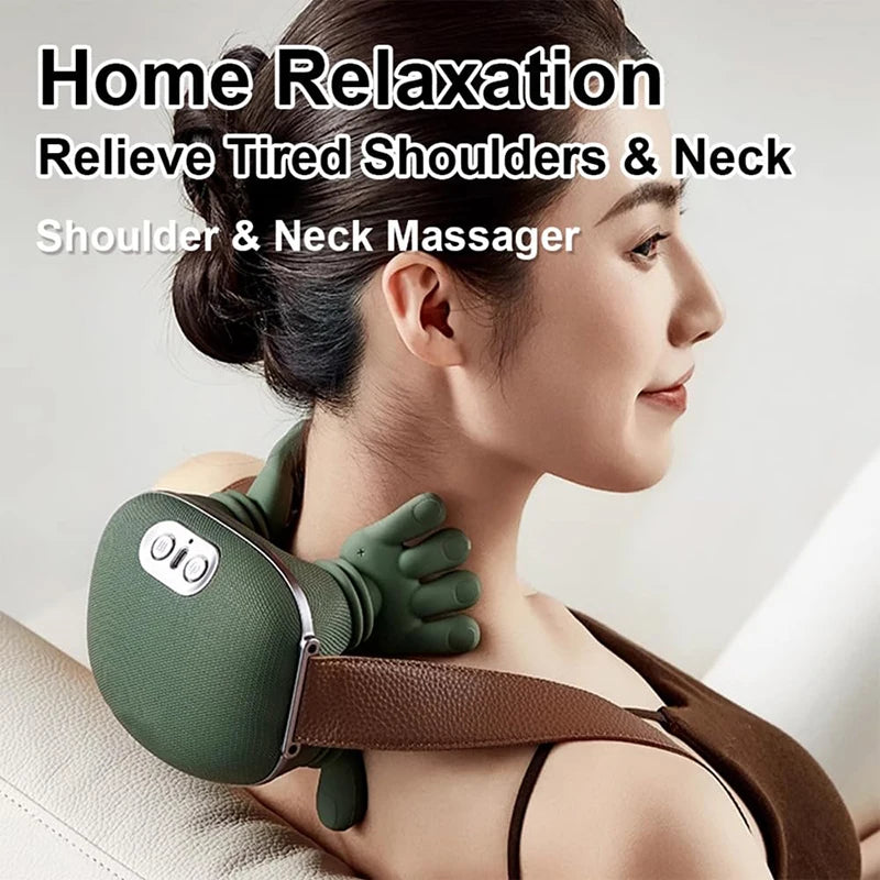 Masseur Cervical Shiatsu 4D — Cou et Épaules | Chaleur et Sans Fil |