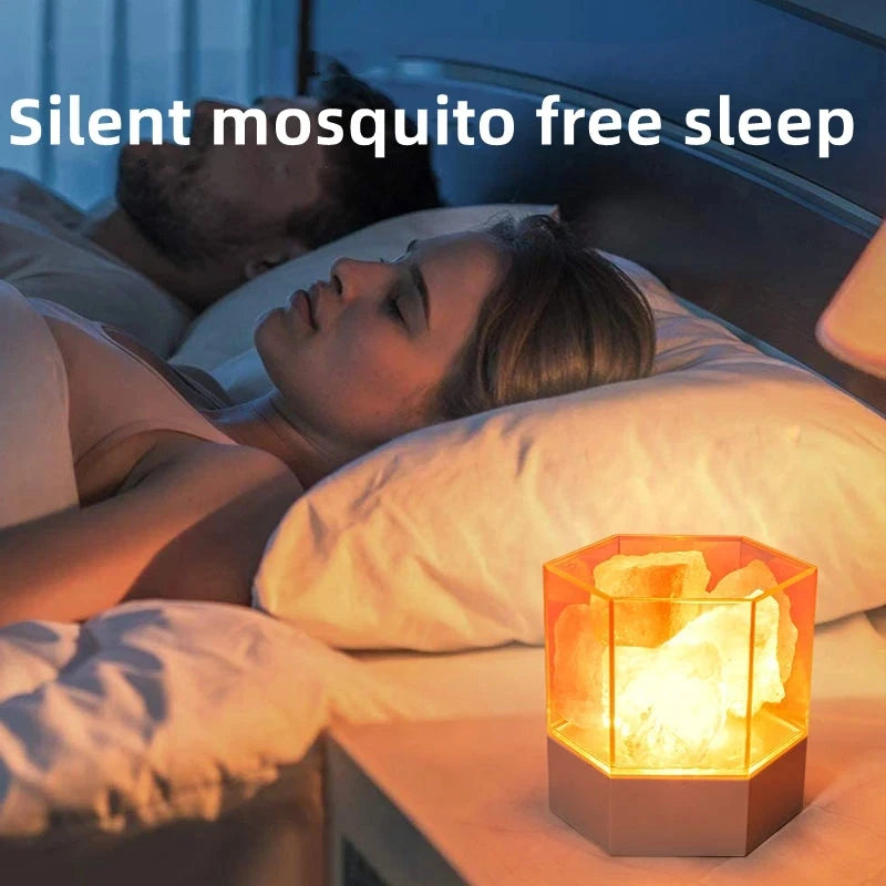 Lampe de Sel de l'Himalaya USB — Lumière Ambre & Éénergie Naturelle