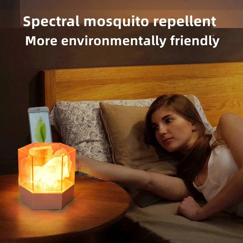 Lampe de Sel de l'Himalaya USB — Lumière Ambre & Éénergie Naturelle